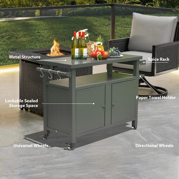 Outside grill table online